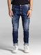 Men's Jeans Pants Elastic with Regular Fit Dark Blue