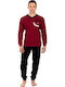 Nina Club Men's Winter Pajamas Set Bordeaux
