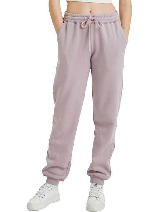 Roxy Παντελόνι Φόρμας με Λάστιχο Fleece Ροζ