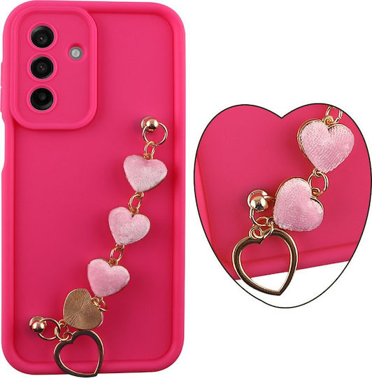 Volte-Tel Hearts Strap Back Cover Silicon cu Curea Roz (Galaxy A17)