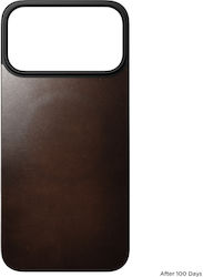 Nomad Magnetic Leather Back Cover iPhone 17 Pro Max Compatible with Magsafe Horween Leather Rustic Brown