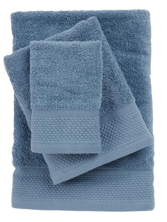 Das Home Bath Towel Set 3pcs Best Blue Weight 4...