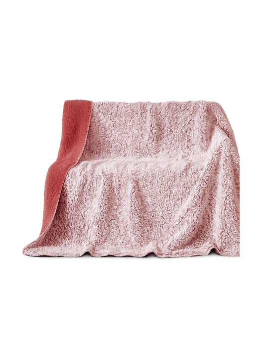 ForHome Κουβέρτα Sherpa Μονή 160x220εκ. Κεραμμυδί