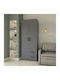 Double Door Wardrobe Simple Graphite 80x52x205cm