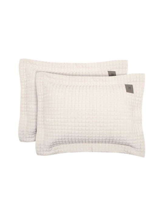 Greenwich Polo Club Σετ Μαξιλαροθήκες με Φάσα Ivory 50x70εκ.