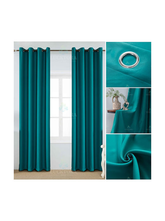 Lucktora Curtain with Grommet Green LCT-11362 140x265cm