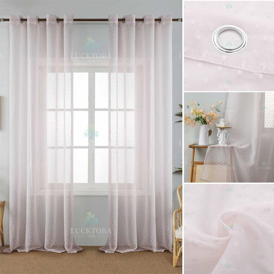 Lucktora Curtain with Grommet Pink LCT-14417 140x285cm