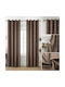 Lucktora Vorhang mit Grommet Braun LCT-14425 140x270cm