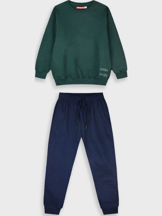 Energiers Kids Sweatpants Set Green, Blue 2pcs