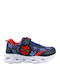 Kids Sneakers with Hoop & Loop Closure and Blue Lights 29.M13168BLUE-1