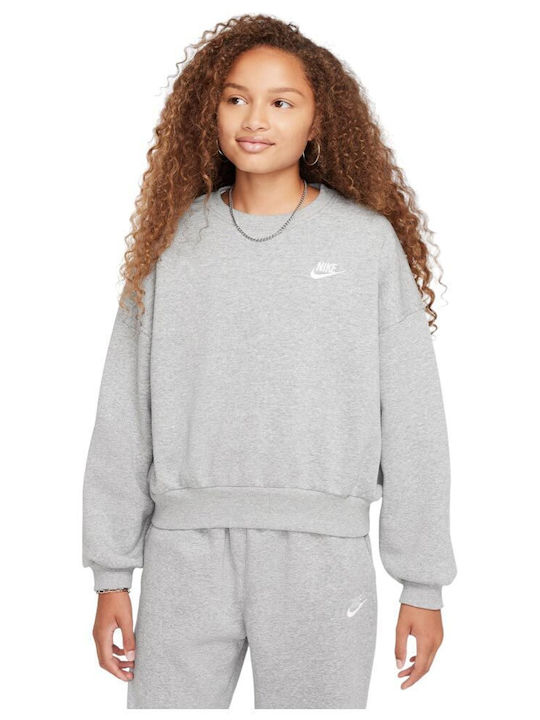 Nike Fleece Παιδικό Φούτερ Γκρι Sportswear Club