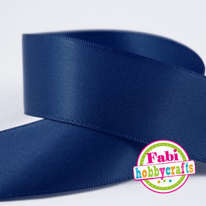 Fabi Satin,σατεν Band Monochrom Blau mit Breite 20mm
