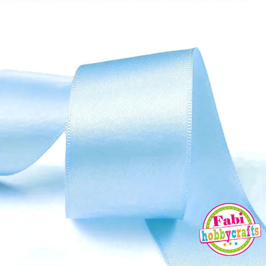 Fabi Satin,σατεν Band Monochrom Light Blue mit Breite 40mm
