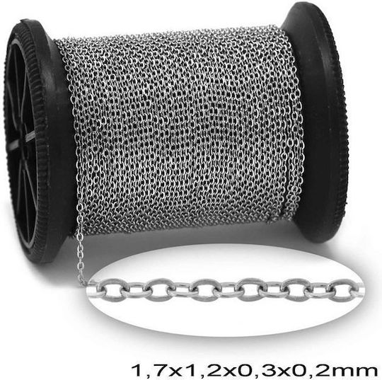 Stählerne Silberne Kette 1,5x1,2mm 1Meter