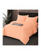 Pucioasa Set Husă de Pilotă Dublă cu 2 Fețe de Pernă & 1 Cearsaf 200x230 Coral Pink
