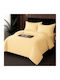 Pucioasa Set Husă de Pilotă Dublă cu 2 Fețe de Pernă & 1 Cearsaf 200x230 Light Yellow