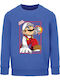 Unisex Bio-Baumwolle Sweatshirt Super Mario On Fire Fanart Design Königsblau