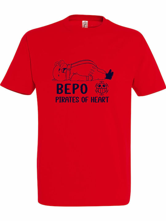 Unisex T-shirt Bepo Pirates Heart Ein Stück Ani...