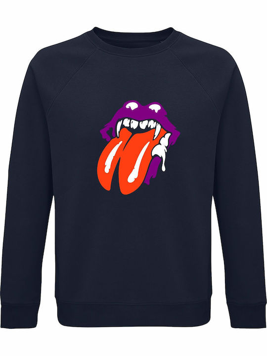 Unisex Organic Sweatshirt Rolling Stones Lips H...