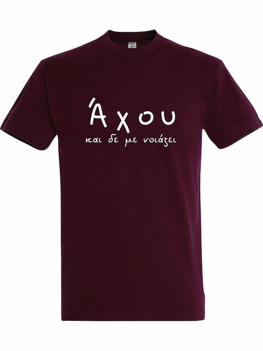 T-shirt Unisex " Άχου Δεν Νοιάζει Greek Funny S...