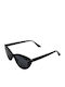 Looks Style Eyewear Women's Sunglasses with Black Plastic Frame and Black Lens 74cam-21015