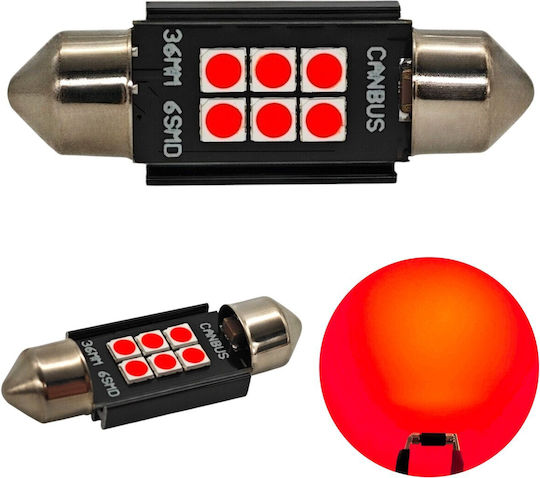 C5w Led Bulb Sv8.5 12-24v Canbus 36mm Pink