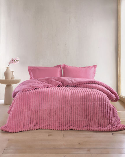 Rythmos Κουβερτοπάπλωμα Μονό 160x220εκ. Butter Ροζ 810 GSM