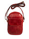Leder Herrentasche Schulter / Crossbody Rot