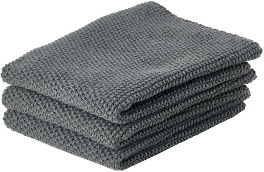 Zone Denmark Towel from 100% Cotton in Gray Color 27x27cm 3pcs Zone Denmark Towel from 100% Cotton in Gray Color 27x27cm 3pcs