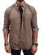 Long-sleeved Corduroy Shirt Beige
