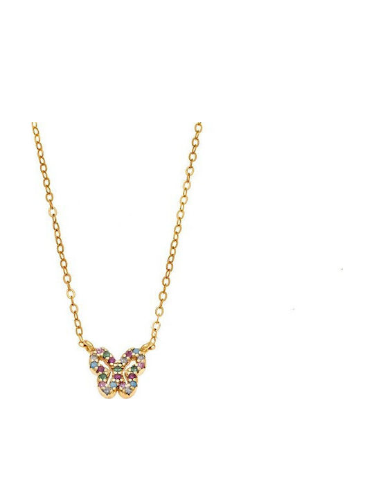 Senza with design Butterfly from Gold Plated Si...