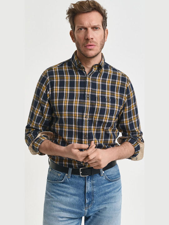Gant Langärmlig Flanell Hemd Geprüft Blue