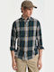 Long-sleeved Flannel Shirt Checked Green