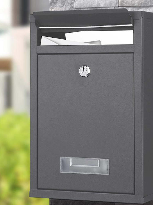 Bakaji Outdoor Mailbox Inox in Gray Color