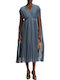 Midi Dress for Wedding and Christening Blue