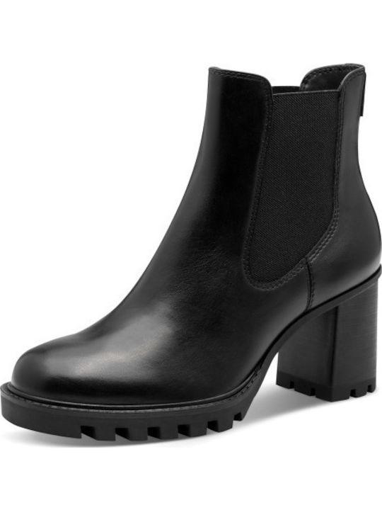 Leder Stiefeletten Damen Schwarz