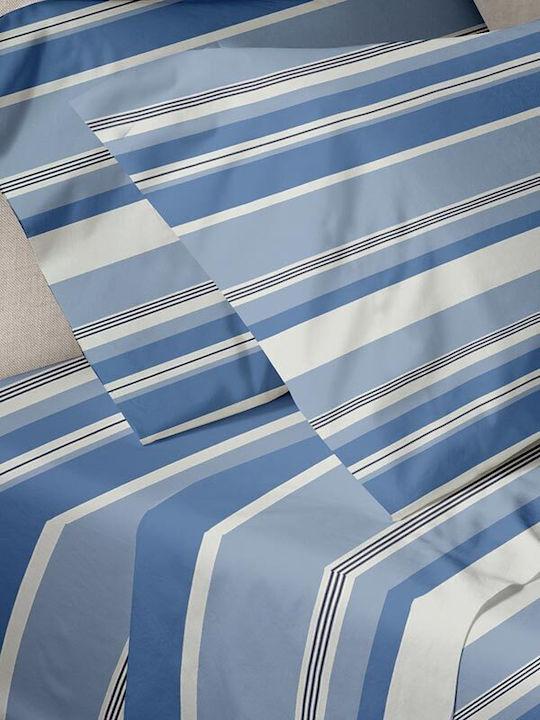 Sunshine Duvet Cover Set Single with Pillowcase 170x250 Menta Menta Printed 550 Blue