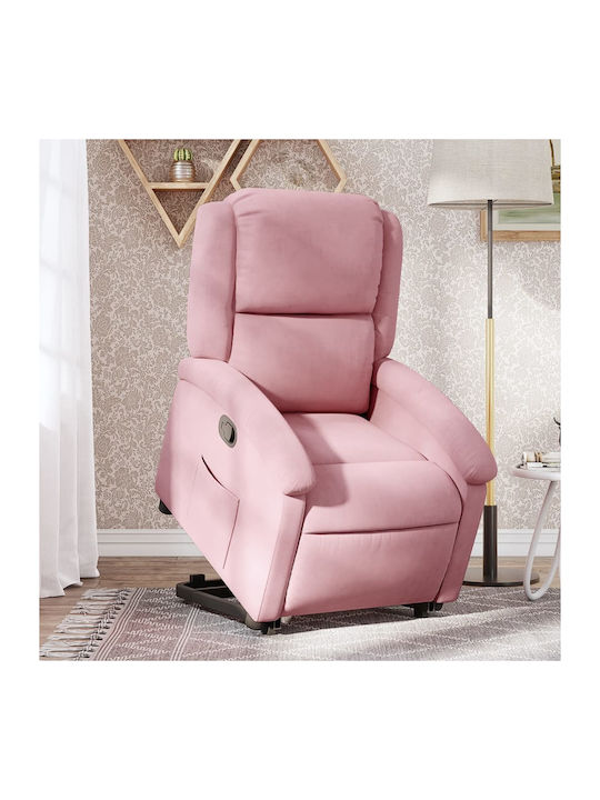 Relaxsessel mit Fußhocker Samt Ροζ Βελούδινη 71...