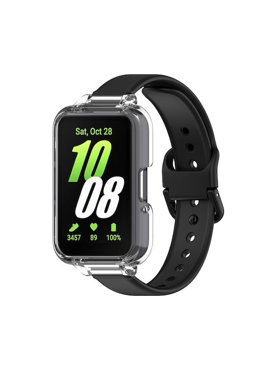 Hülle Für Halbe Abdeckung Samsung Galaxy Fit 3 + Silikonarmband Set Schwarz