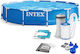 Intex Round Swimming Pool 6503L with Metallic Frame 366x76cm Light Blue