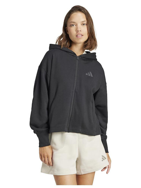 Women's Sweatshirt French Terry Hooded Black