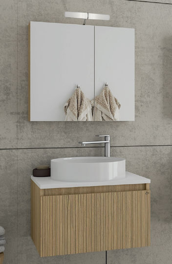Drop Liberty Waschtisch mit Waschbecken Slavonia Oak