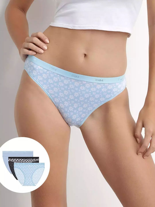 Dim Βαμβακερά Γυναικεία Slip 3Pack Blue
