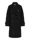 Nancy Damen Black Mantel Oversized mit Knöpfen