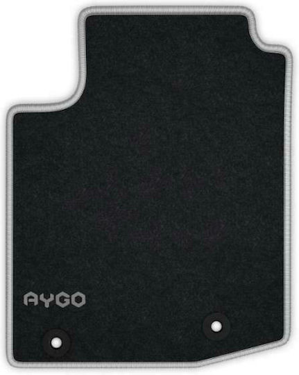 Toyota Genuine Fabric Car Mats 520gr Textile Silver Detail Set Toyota Aygo 2014-2021 1 Driver 1 Passenger 2 Rear