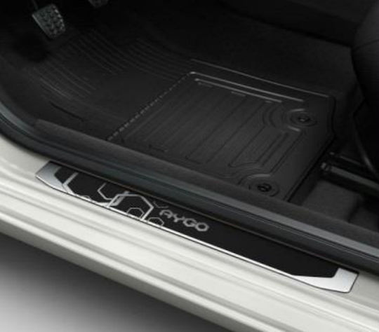 Toyota Genuine Set 2 Pieces Aluminum Door Sill Protectors Playfull Aygo 18'-21' Front Pw3820h001