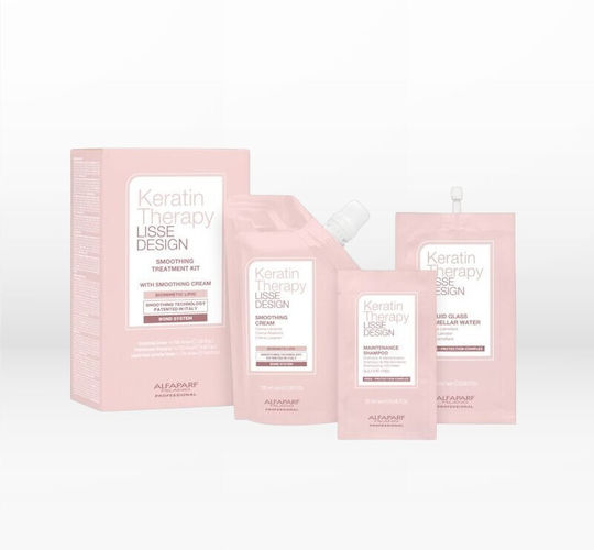 Alfaparf Milano Professional Lisse Design Keratin Therapy Σετ Θεραπείας Κερατίνης για Ίσιωμα με Σαμπουάν 3τμχ