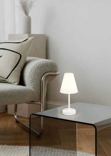 Trio Lighting Metal Table Lamp LED with White Shade and Base