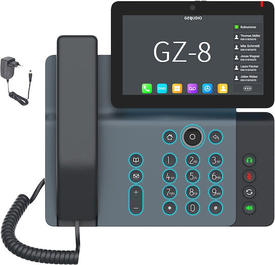 Gequdio Gz-8 Ενσύρματο Τηλέφωνο IP Μαύρο