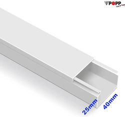 Κανάλι Απλό 40x25mm Ενός Διαμερίσματος Βέργα 2m